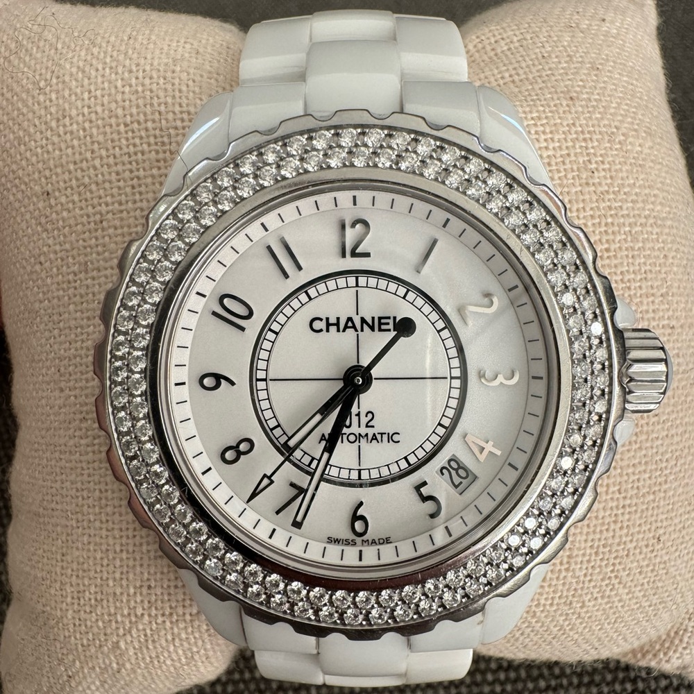 Chanel J12 ceramic and diamond watch
